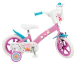 TOIMSA Dětské jízdní kolo Peppa Pig růžové / 12" / postranní kolečka / košík / přední brzda / 3-5 let (TOI1195)