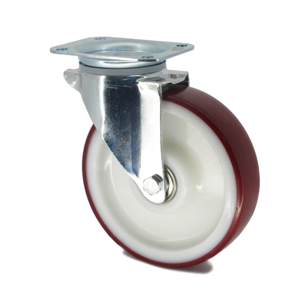 Tente Kolečko s červenou polyuretanovou obručí 125 mm,otočné 3011