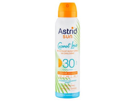 Astrid Sun Coconut Love neviditelný suchý sprej na opalování SPF 30 150 ml