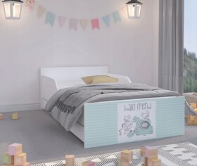 DumDekorace Dětská postel HELLO FRIEND s myškami 160 x 80 cm