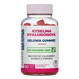 ALAVIS MAXIMA Kyselina Hyaluronová GELOWA GUMMIES Jahoda 60 žvýkacích tablet (V422)