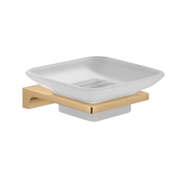 RAV Slezák - NIL - Koupelnový doplněk Mýdlenka skleněná, Zlatá - lesklá NLA0300Z NLA0300Z