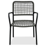 Balkónový set 1+2, stůl 60x60, židle umělý ratan barva antracit, kov antracit