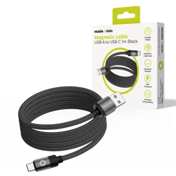Mobile Origin Magnetic Patented Original Cable USB-A to USB-C 1m černá (MC2-USBA-1M-BLK)