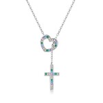 Stříbrný dvojitý náhrdelník Cristy 1 ct MOISSANITE + CERTIFIKÁT, Stříbrná 40 cm + 5 cm (prodloužení) certifikát GRA, hadřík na čištění stříbra, dárková krabička