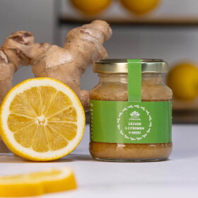 Včelařství Domovina Zázvor s citronem v medu Hmotnost: 180 g