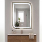 REA - Zrcadlo LED ZONE 70X50 BRUSH GOLD HOM-00303