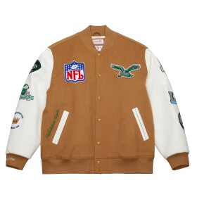 Mitchell & Ness Pánská bunda Philadelphia Eagles NFL Dusted Varsity Créme Velikost: XL