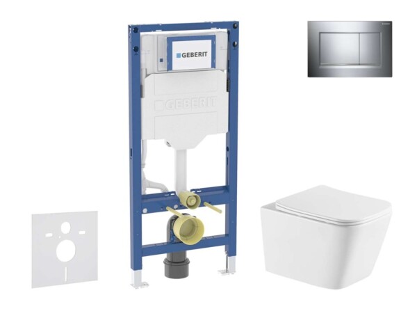 GEBERIT - Duofix Set předstěnové instalace, klozetu Arkas I a sedátka softclose, tlačítko Sigma20, chrom SANI11CA1171