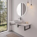 CERANO - Deska pod umyvadlo Navira Pro + 2 konzole pod desku - bílá matná - 100x46x3,6 CER-606012