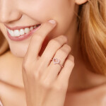 Emporial Elenys prsten Třpytivé srdce Rose Gold 14k růžové zlato Velikost: 5 (EU: 49-50)
