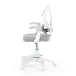 Dětská židle, výškově nastavitelná, šedá síťovina, KA-W8008 GREY