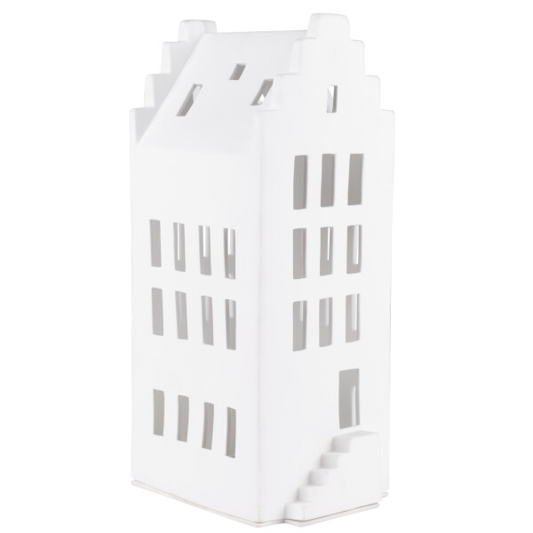 Räder Porcelánový svícen dům Gable House 31,5 cm, bílá barva, porcelán