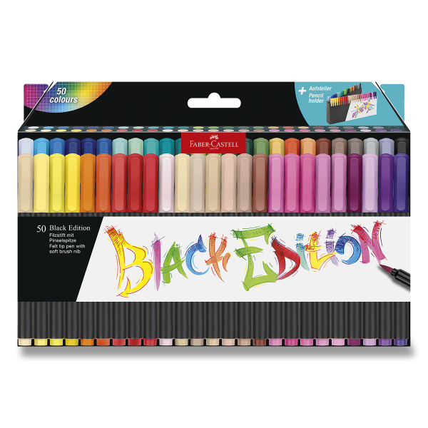 Fixy Faber-Castell Black Edition Brush stojánek 50ks