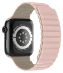 Devia Nature Silicone Magnetic 44/45/46 mm Stardust Pink / Řemínek pro Apple Watch / Silikonový / Magnetické zapínání (6942297104440)