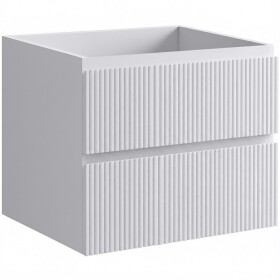 CERANO - Koupelnová skříňka pod umyvadlo Carole - bílá matná rýhovaná - 59x48x45 CER-674926