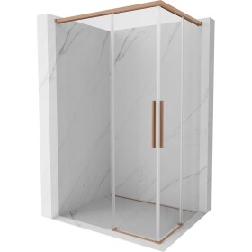 MEXEN/S - Rox Duo sprchový kout posuvný 110 x 95, transparent, měď kartáčovaná 8C2D-110-095-65-00