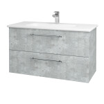 Dřevojas - Umyvadlová skříňka GIO SZZ2 100 - D01 Beton / Úchytka T02 / D01 Beton 130626B