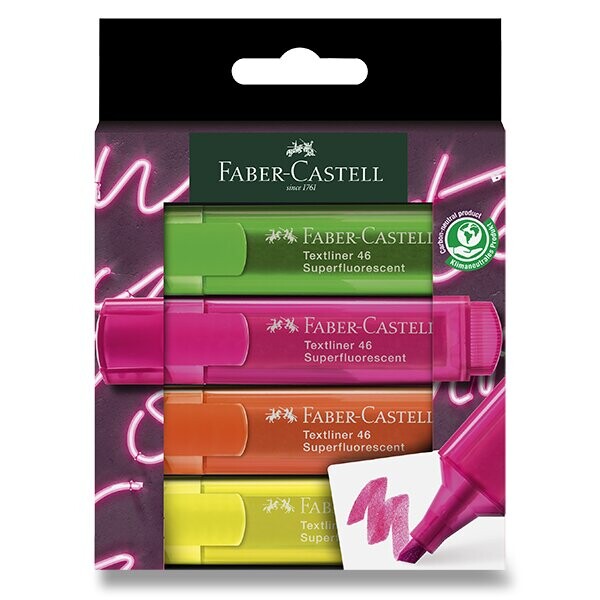 Zvýrazňovač Faber-Castell Textliner - sada Neon, 4 barvy