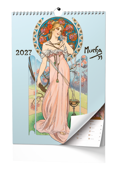 Nástěnný kalendář 2027 Baloušek poznámkový Alfons Mucha