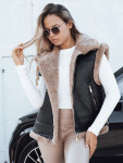 Dámská kožená vesta s ovčí kůží černá FashionStreet TY5251 L