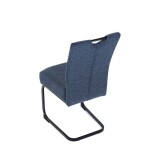 Židle jídelní, taštičkové pružiny v sedáku, modrá látka, černý kov