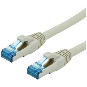 Value 21.99.1990 RJ45 síťové kabely, propojovací kabely CAT 6A S/FTP 1.50 m šedá dvoužilový stíněný, bez halogenů, samozhášecí 1 ks