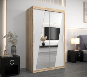 Šatní skříň Abi R0 Barva korpusu: Dub Sonoma, Rozměry: 120 cm, Dveře: Bílá