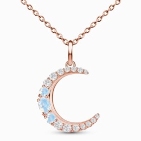 Royal Fashion náhrdelník 14k zlato Vermeil GU-DR22122N-ROSEGOLD-MOONSTONE