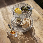 MADAM STOLTZ Drátěný etažér Steel, stříbrná barva, kov