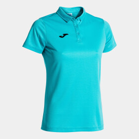 Dámské triko Joma Hobby Women Polo Shirt S/S Fluor Turquoise Velikost: M