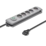 Qoltec Přepěťová ochrana Quick Switch (5 zásuvek) šedá / vypínač / 1.8m (50270-Q)