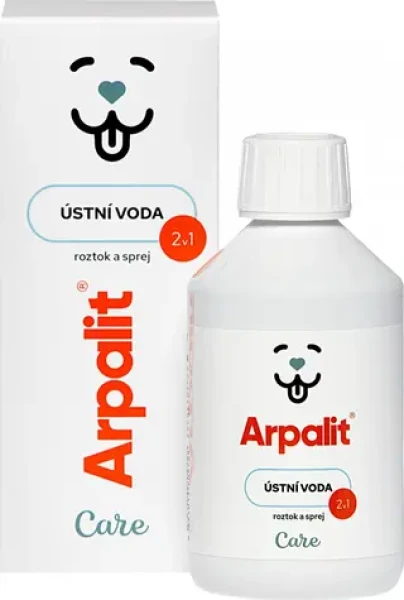 Arpalit Care ústní voda 2v1 / Ústní voda / roztok a sprej / 250 ml / pro psy a kočky (354281)