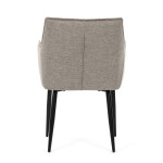 Židle jídelní, hnědá vodoodpudivá látka, černý matný lak, kovové nohy