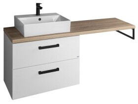 AQUALINE - VEGA sestava koupelnového nábytku, š. 145 cm, bílá/dub platin VG073-02