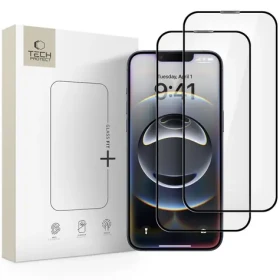 Tech-Protect Glass Fit+ černá / Ochranné sklo / Apple iPhone 13/13 Pro/14/16e/17e / 2 ks (5906302360123)