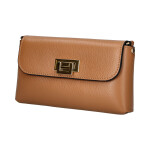 Stylová dámská kožená crossbody kabelka Clara, hnědá