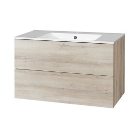 MEREO - Aira, koupelnová skříňka s keramickým umyvadlem 101 cm, dub Kronberg CN722