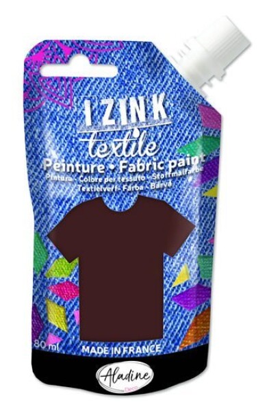 Textilní barva IZINK Textile - hnědá, 80 ml