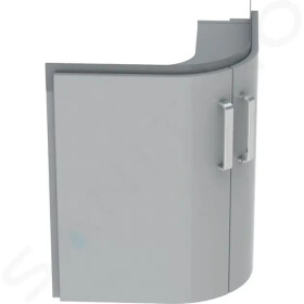 GEBERIT - Selnova Compact Umyvadlová skříňka, 690x550x604 mm, 2 dvířka, lesklá šedá/matná šedá 501.485.00.1
