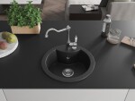 MEXEN/S - Diego granitový dřez 1-miska včetně baterie Carla, černá/stříbrná metalik 6512-73-670700-00