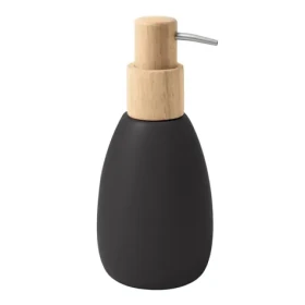 Spirella SVEN dávkovač mýdla černý / polyresin / dřevo / 260 ml (7610583218667)