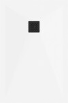 MEXEN/S - Stone+ obdélníková sprchová vanička 90 x 70, bílá, mřížka černá 44107090-B