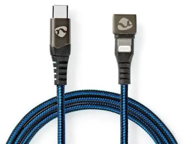 Nedis Lightning kabel 1 m / Datový kabel / USB-C (M) - Lightning 8-pin (M) / USB 2.0 / 480 Mbps / 60 W / opletený (GCTB39650AL10)