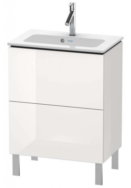 DURAVIT - L-Cube Umyvadlová skříňka Compact, 86x62x39 cm, 2 zásuvky, lesklá bílá LC667302222