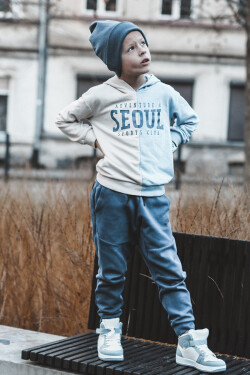 Dětské džínové sportovní boty bílo-modré Milara 29