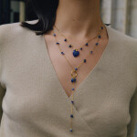 ELENYS Lapis Heart | Náhrdelník s přírodním lapis lazuli a přívěskem srdce Délka náhrdelníku: 41+5 cm / max. 46 cm