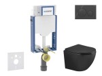 GEBERIT - Kombifix Set předstěnové instalace, klozetu Oudee a sedátka softclose, tlačítko Sigma20, černá lesk/černá mat SANI15CA5507