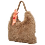 Módní dámská plyšová kabelka do ruky Raiga, camel