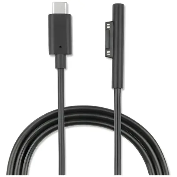 4smarts Connect Cable USB-C 5A Microsoft Surface černá / Napájecí kabel / 1 m / 100 W PD / Nylonový opletený (468683)